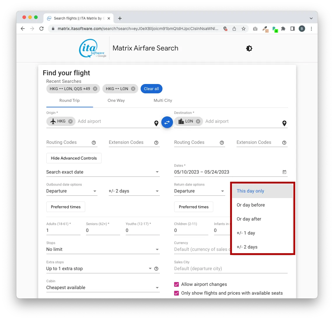 Google ITA 有日期的模糊搜尋功能。