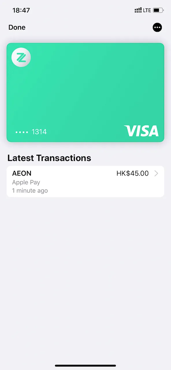 又或是可以將 ZA Card 加入 Apple Wallet 裡,於實體店拍卡付款。