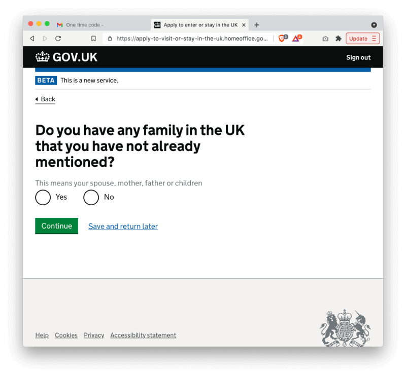 你在英國有其他尚未提及的家人嗎?我沒有。