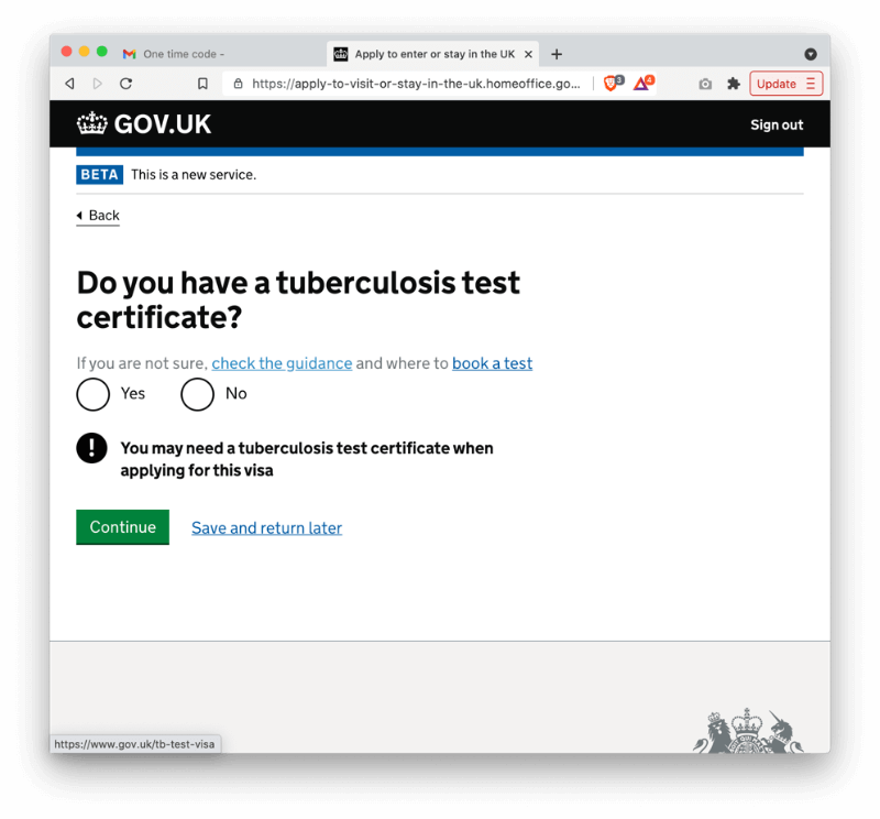 你手上有 TB Test 的測試結果嗎?如果沒有的話就趕快去做測試,因為最後會需要提供測試報告作證明。