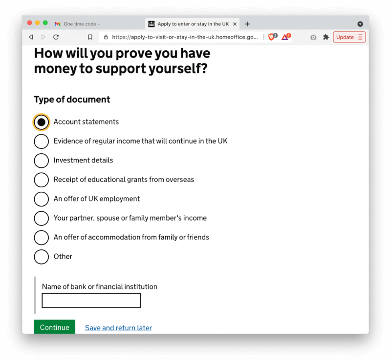 英國僱主的錄取證明、投資所得、銀行月結單等都可以成為財力證明。
