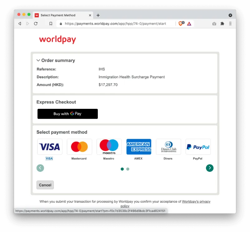 可以使用 Visa、Mastercard、AMEX、PayPal 等方式去付款。