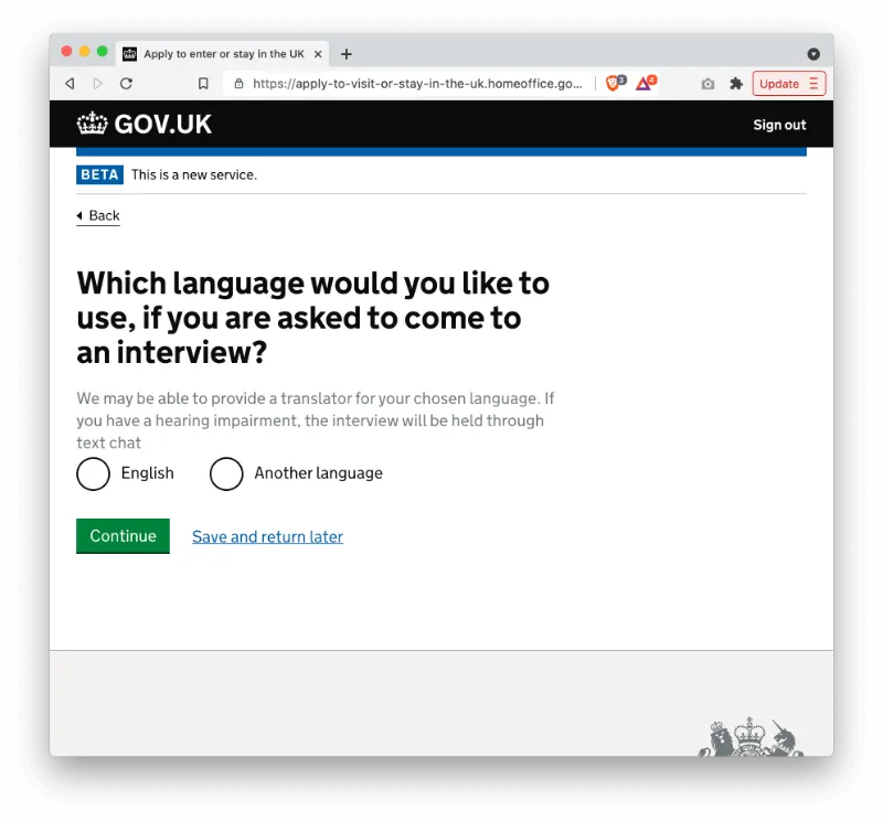 若然 Home Office 要與你面談的話,你會想用什麼語言進行?