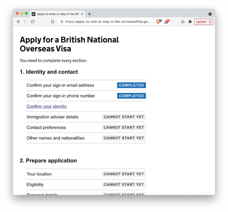 登入後的下一步就是要用 APP 去確認自己的身份,準備好就按 Confirm Your Identity 吧!