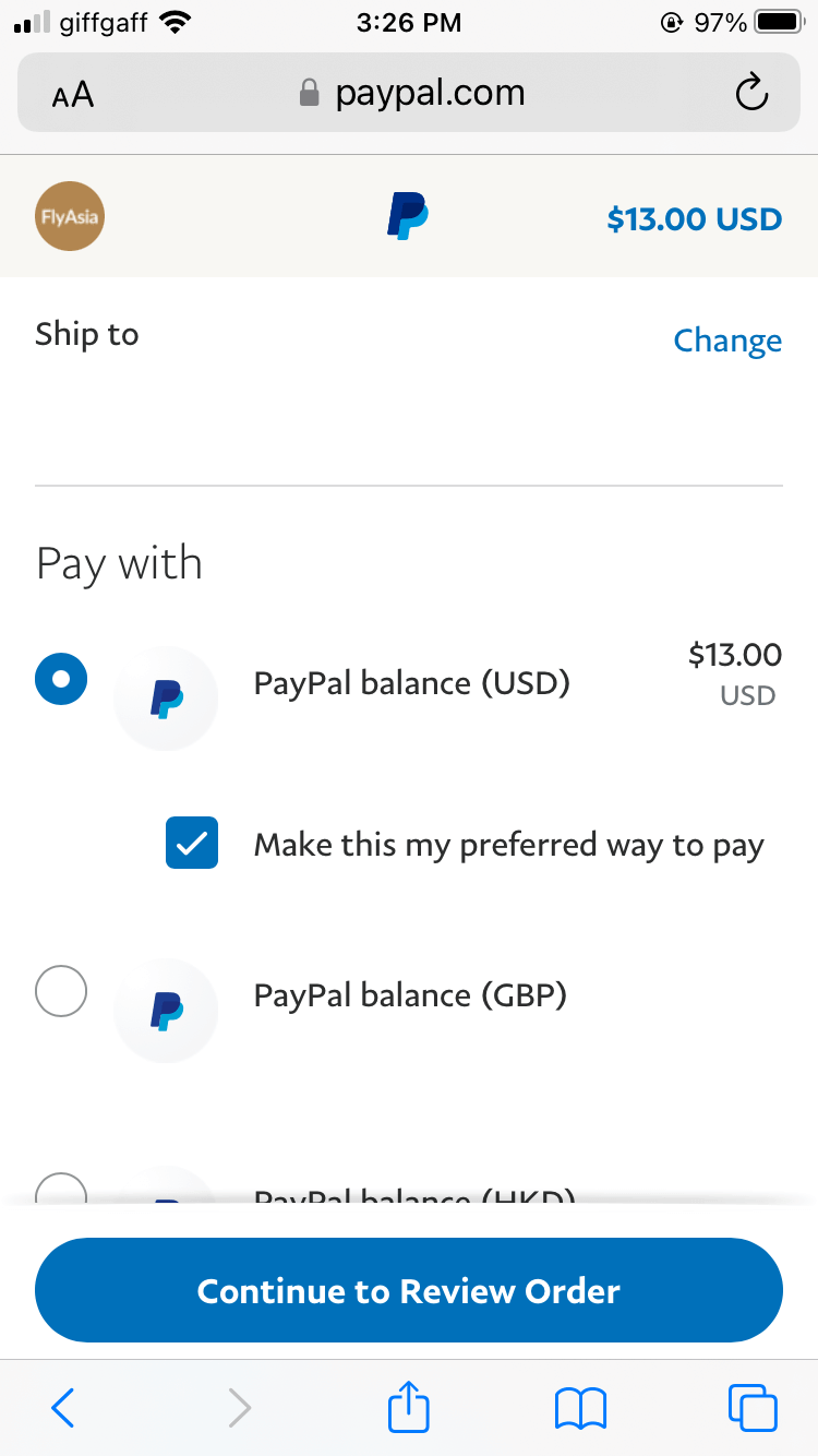 我自己是用 PayPal 付款的。