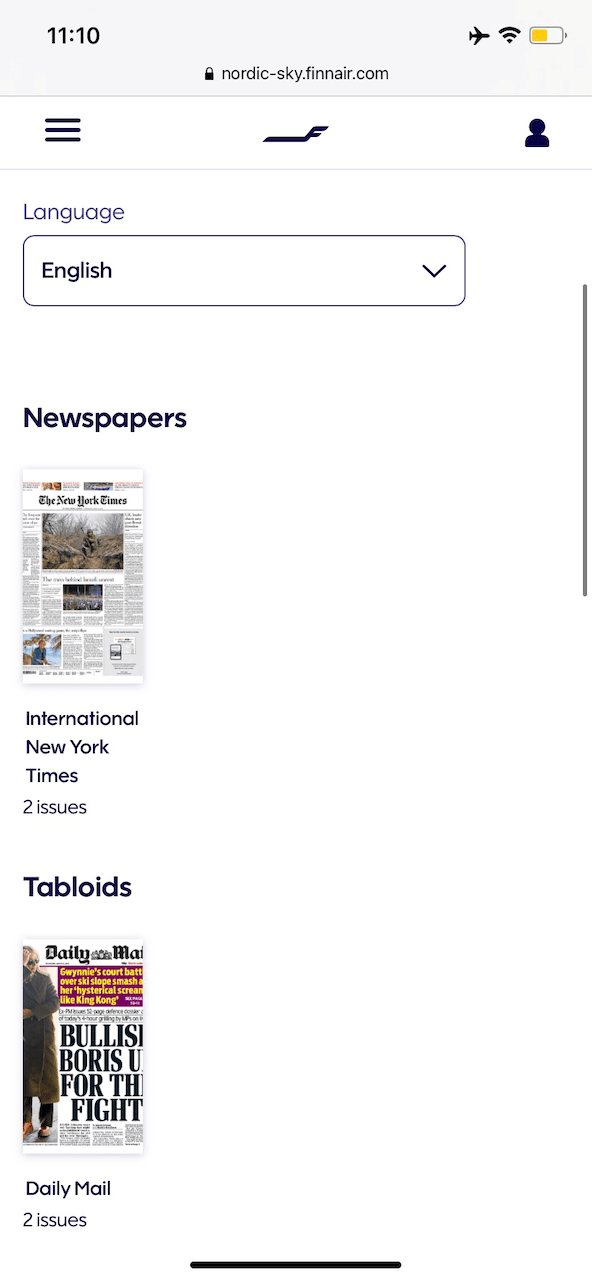 免費的英文報紙有 New York Times 和 Daily Mail