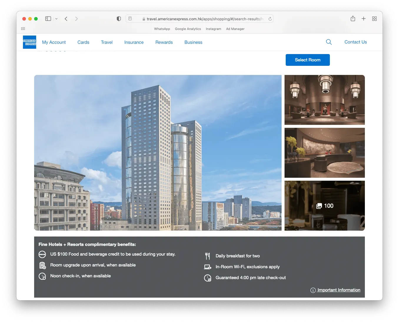 台北遠東香格里拉不單可以經 AMEX Travel Online 預訂到,而且它還是 FHR 系列的酒店,我們入住時可享免費早餐、Wi-Fi 和有 US0 餐飲消費 Credit!