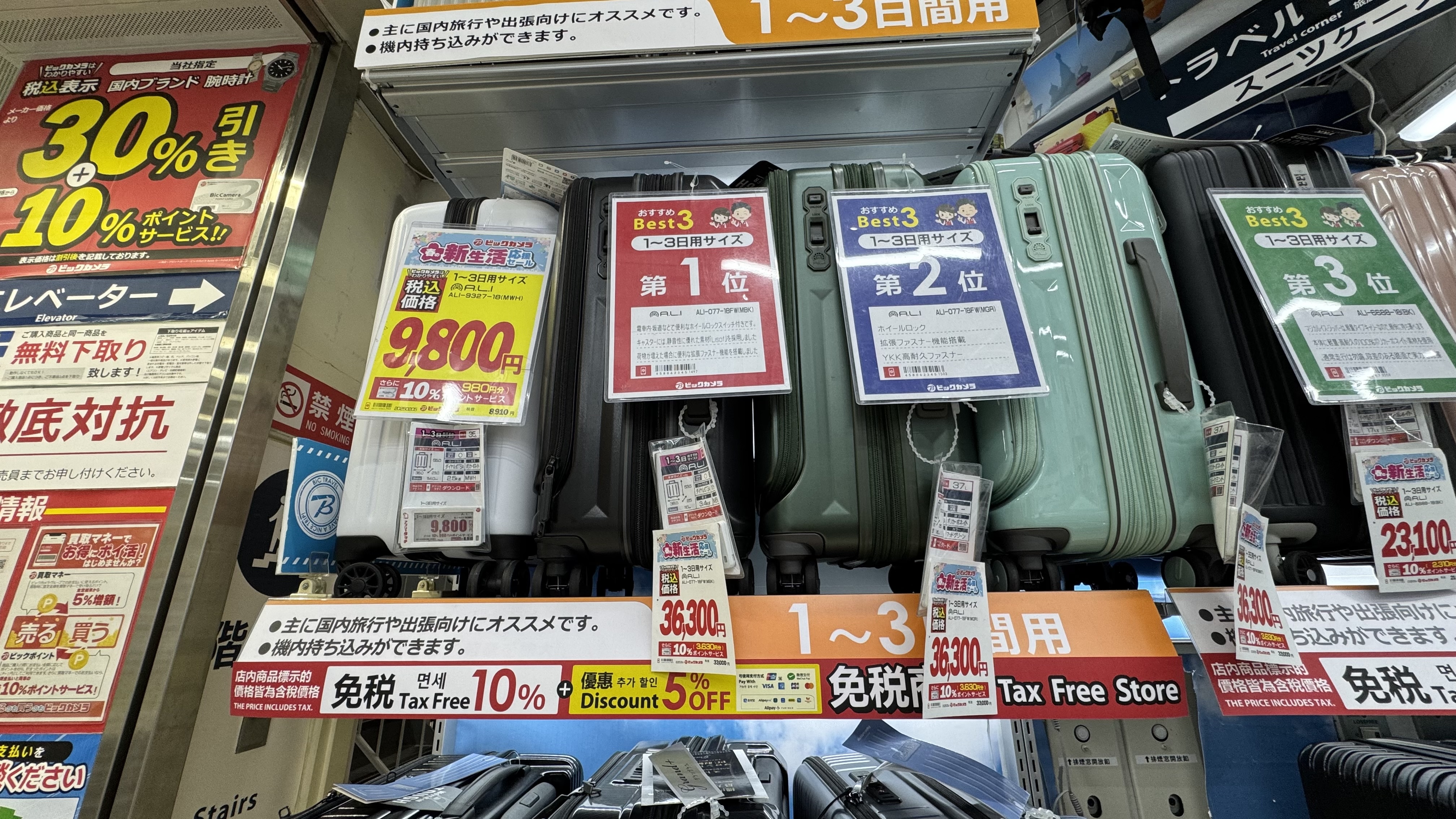 1-3 日用的小型行李箱