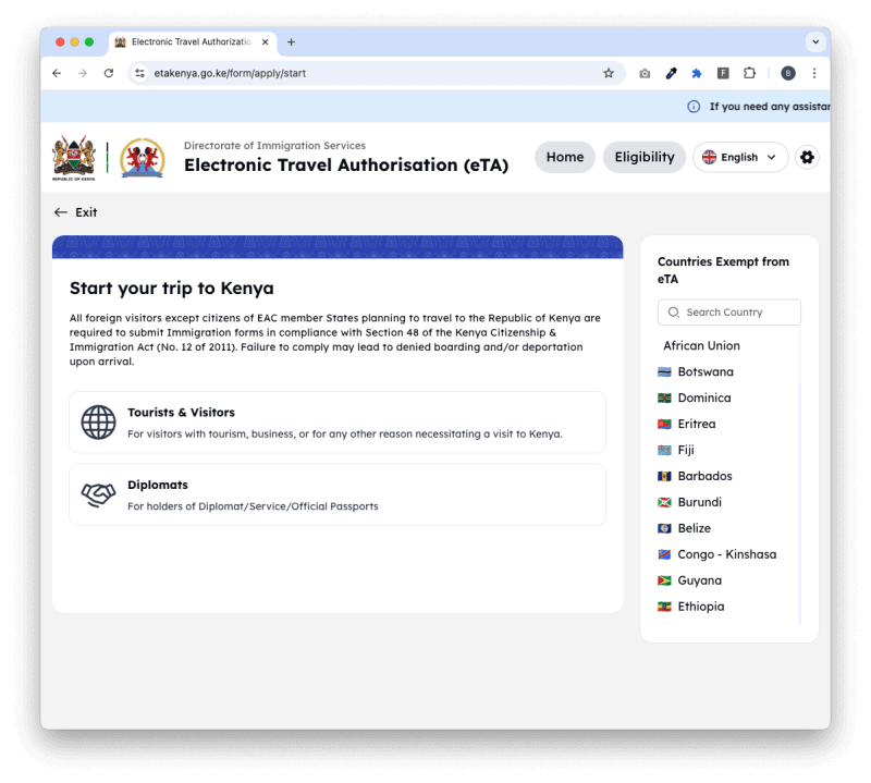 因為是去旅行,所以選「Tourist & Visitor」