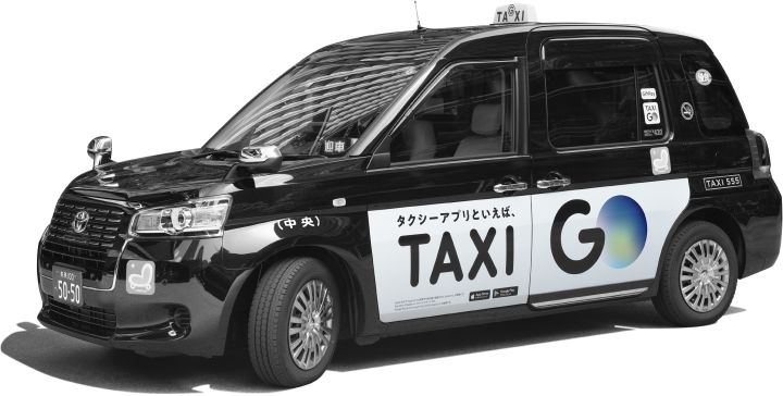 GO 與 TriplaboTaxi 合作插畫,一名旅客手持手機準備叫車